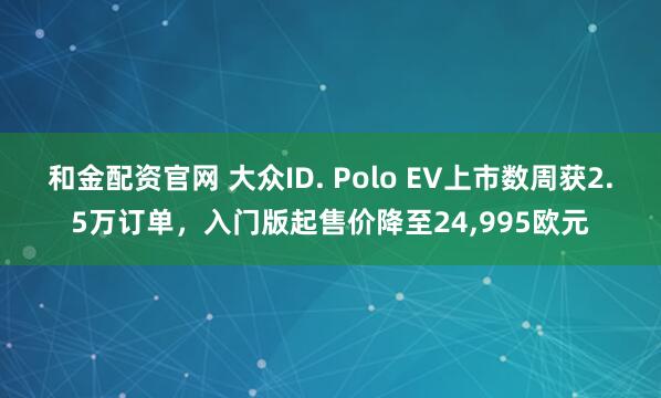 和金配资官网 大众ID. Polo EV上市数周获2.5万订单,入门版起售价降至24,995欧元
